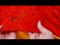 装飾レース ポリエステル100% ホワイト刺繍アイレットレーストリム