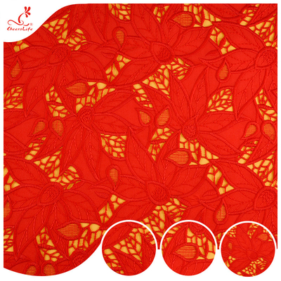 Beautiful Leaf Guipure Embroidery Tulle Lace Fabric 135cm Width