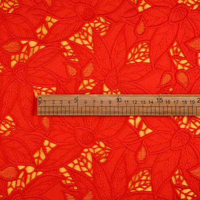 Beautiful Leaf Guipure Embroidery Tulle Lace Fabric 135cm Width