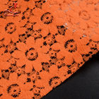 Soft Fancy Burnt Orange Embroidered Lace Fabric For Saree Clothes