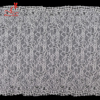 High quality White nylon lace fabric for long dress
