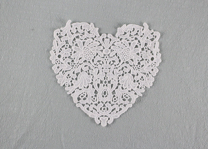 Guipure French Venice Lace Collar Cotton Lace Heart Applique For Wedding Dresses