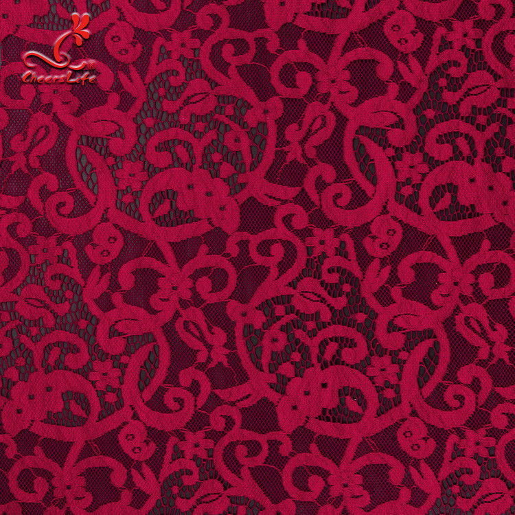 2019 Hot African Lace Fabric High Quality Red Lace Fabric For Garment