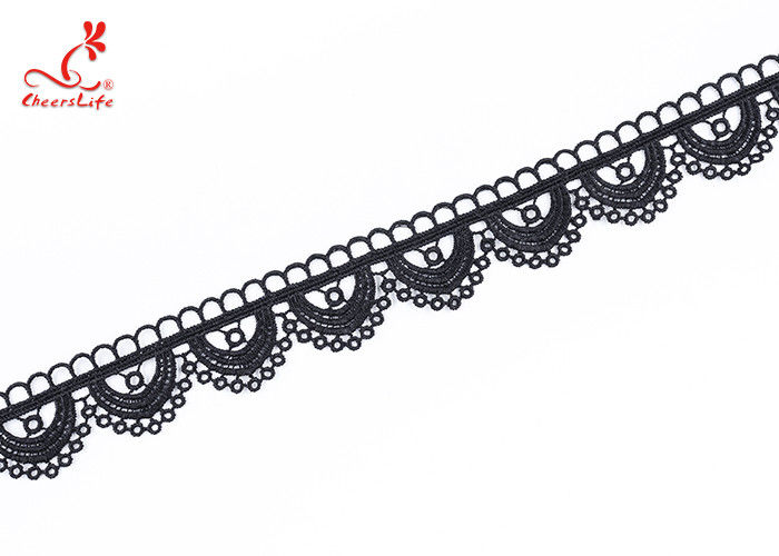 Durable Quality 4 Cm Popular Milk Yarn Voile Embroidered Embroidery Hollow Out Black Lace for Casual Dress